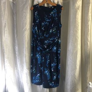 T Tahari women 16W floral sleeveless dress NWT